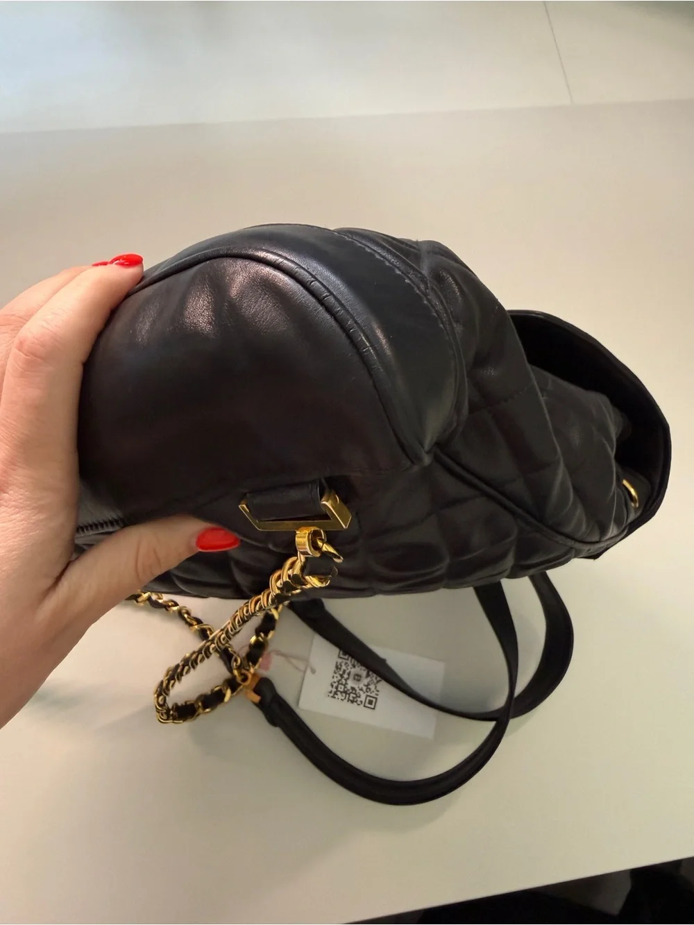 Vintage CHANEL Black Quilted Lambskin Backpack with Gold CC Hardware